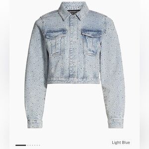 NWOT Generation Love Leona Crystal Denim Jacket light blue denim studded jacket